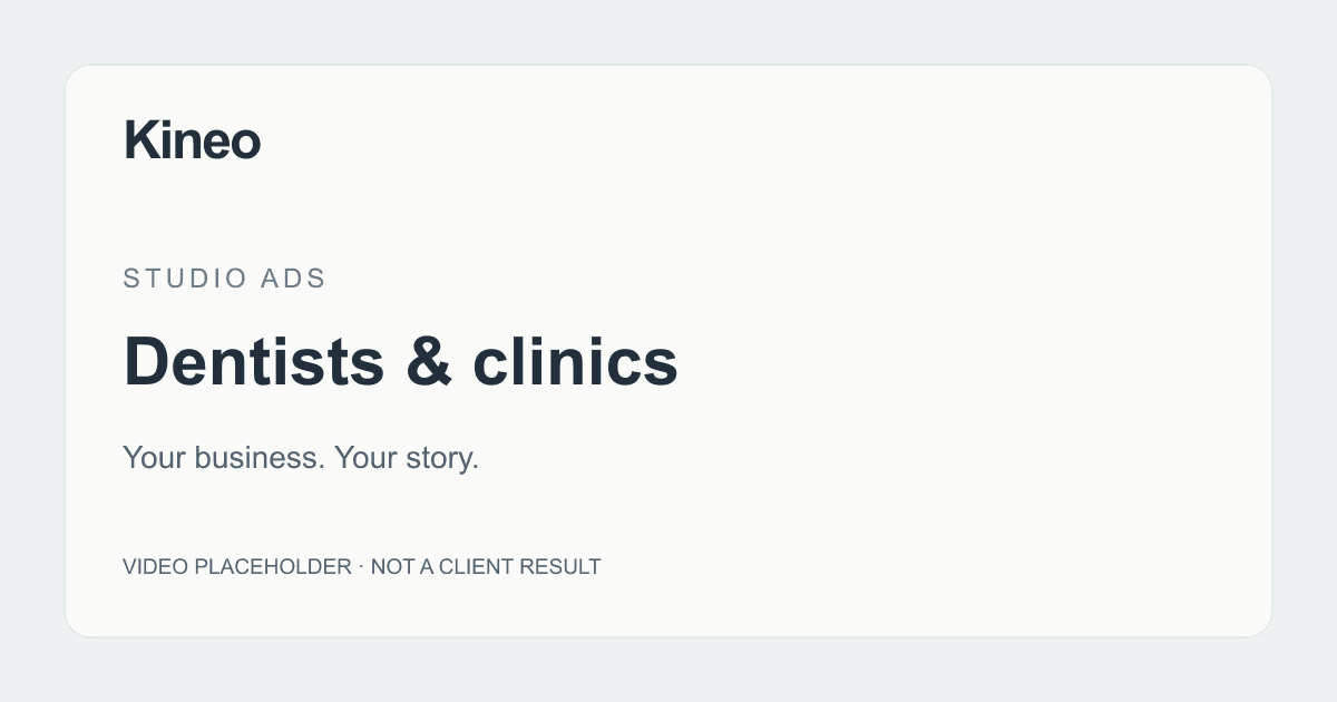 Studio Ads for dentists and clinics. Placeholder graphic, not a finished ad.