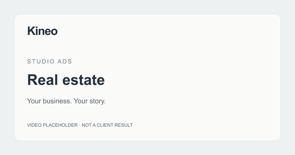 Studio Ads for real estate. Placeholder graphic, not a finished ad.