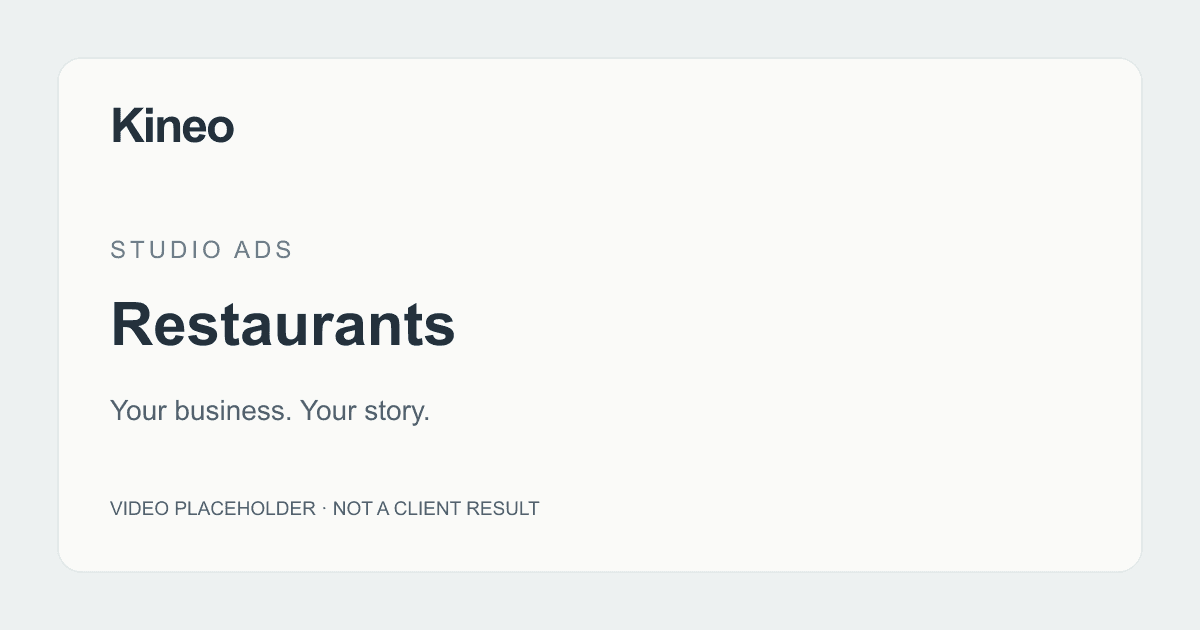 Studio Ads for restaurants. Placeholder graphic, not a finished ad.
